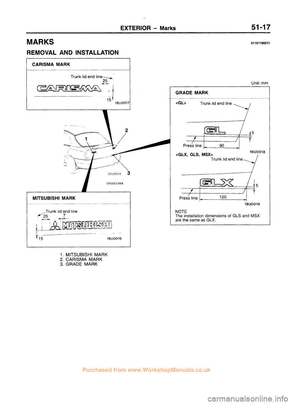 MITSUBISHI CARISMA 1995  Workshop Manual 
 
www.WorkshopManuals.co.uk

 
Purchased from www.WorkshopManuals.co.uk 