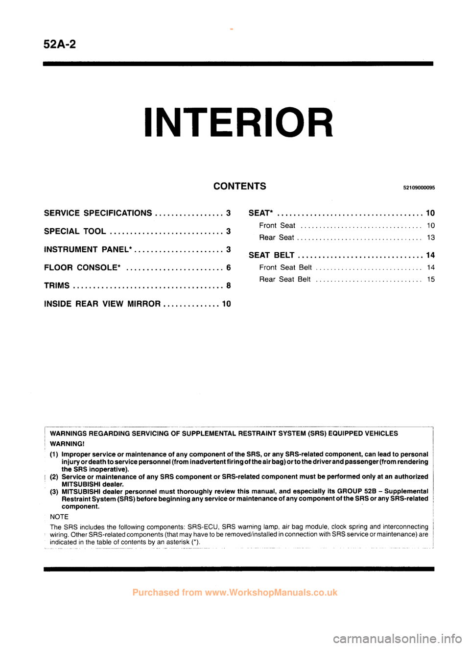 MITSUBISHI CARISMA 1995  Workshop Manual 
 
www.WorkshopManuals.co.uk

 
Purchased from www.WorkshopManuals.co.uk 