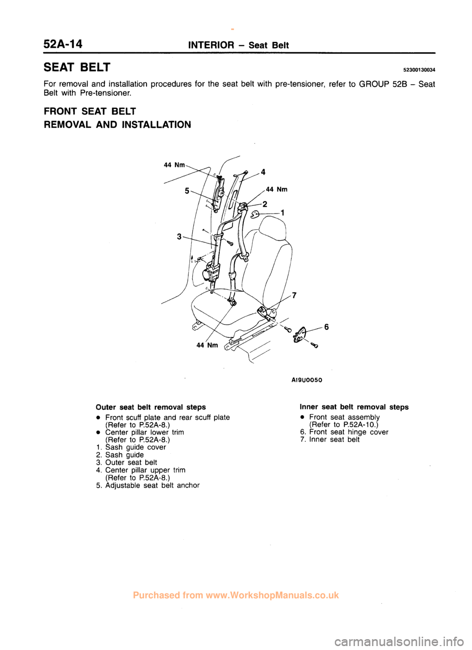 MITSUBISHI CARISMA 1995  Workshop Manual 
 
www.WorkshopManuals.co.uk

 
Purchased from www.WorkshopManuals.co.uk 
