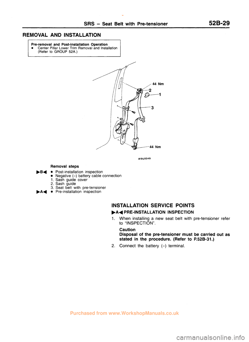 MITSUBISHI CARISMA 1995  Workshop Manual 
 
www.WorkshopManuals.co.uk

 
Purchased from www.WorkshopManuals.co.uk 