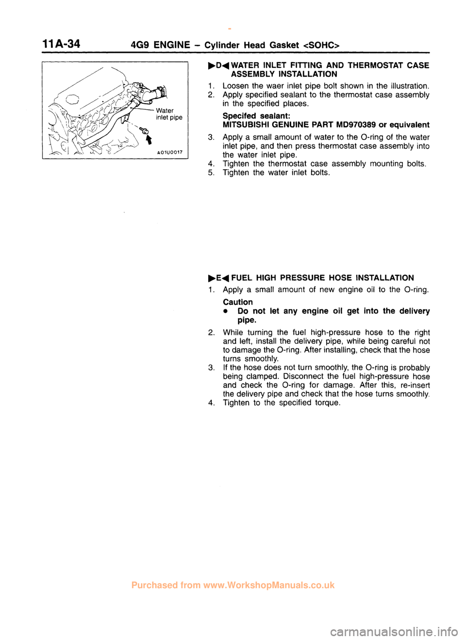 MITSUBISHI CARISMA 1995  Workshop Manual 
 
www.WorkshopManuals.co.uk

 
Purchased from www.WorkshopManuals.co.uk 