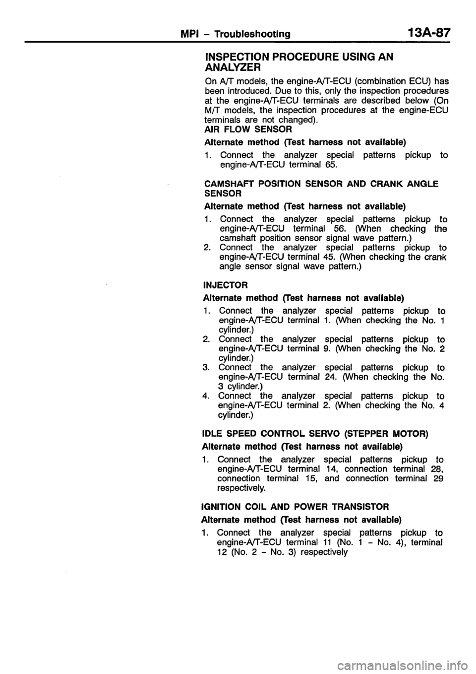 MITSUBISHI CARISMA 2001  Workshop Manual 