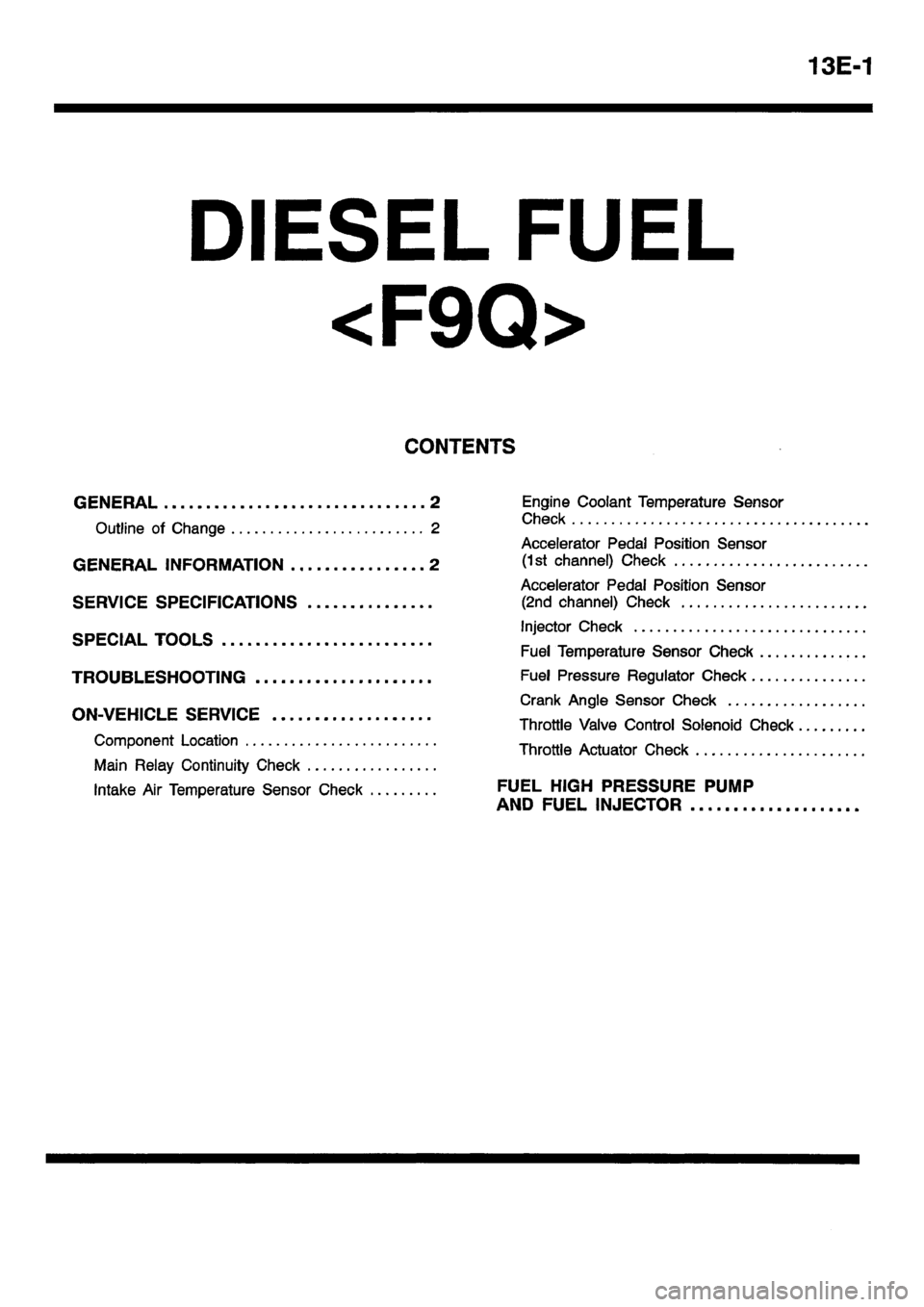 MITSUBISHI CARISMA 2001  Workshop Manual 