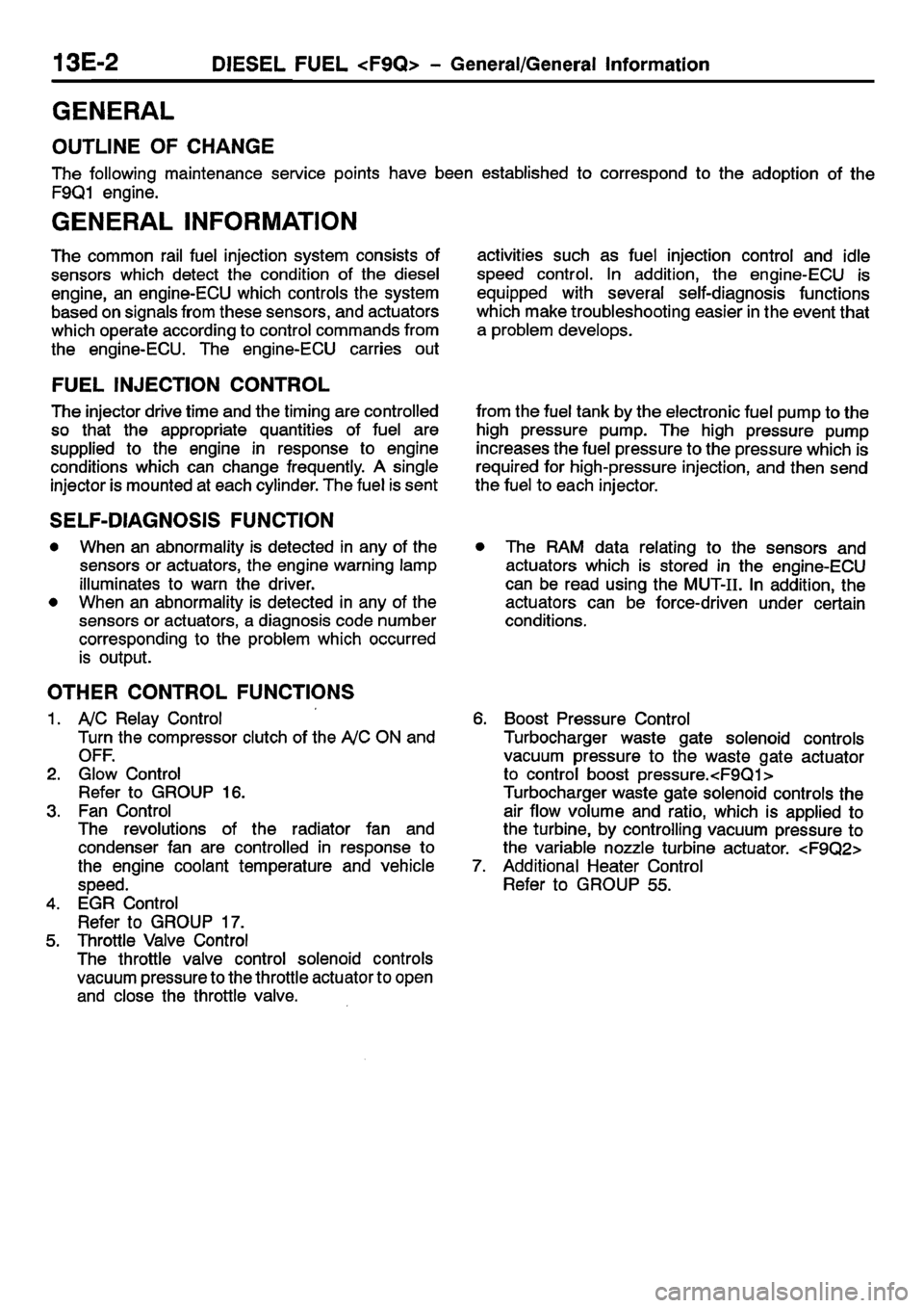MITSUBISHI CARISMA 2001  Workshop Manual 