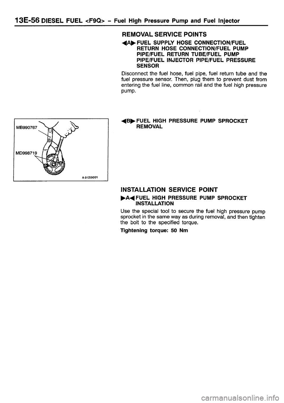 MITSUBISHI CARISMA 2001  Workshop Manual 