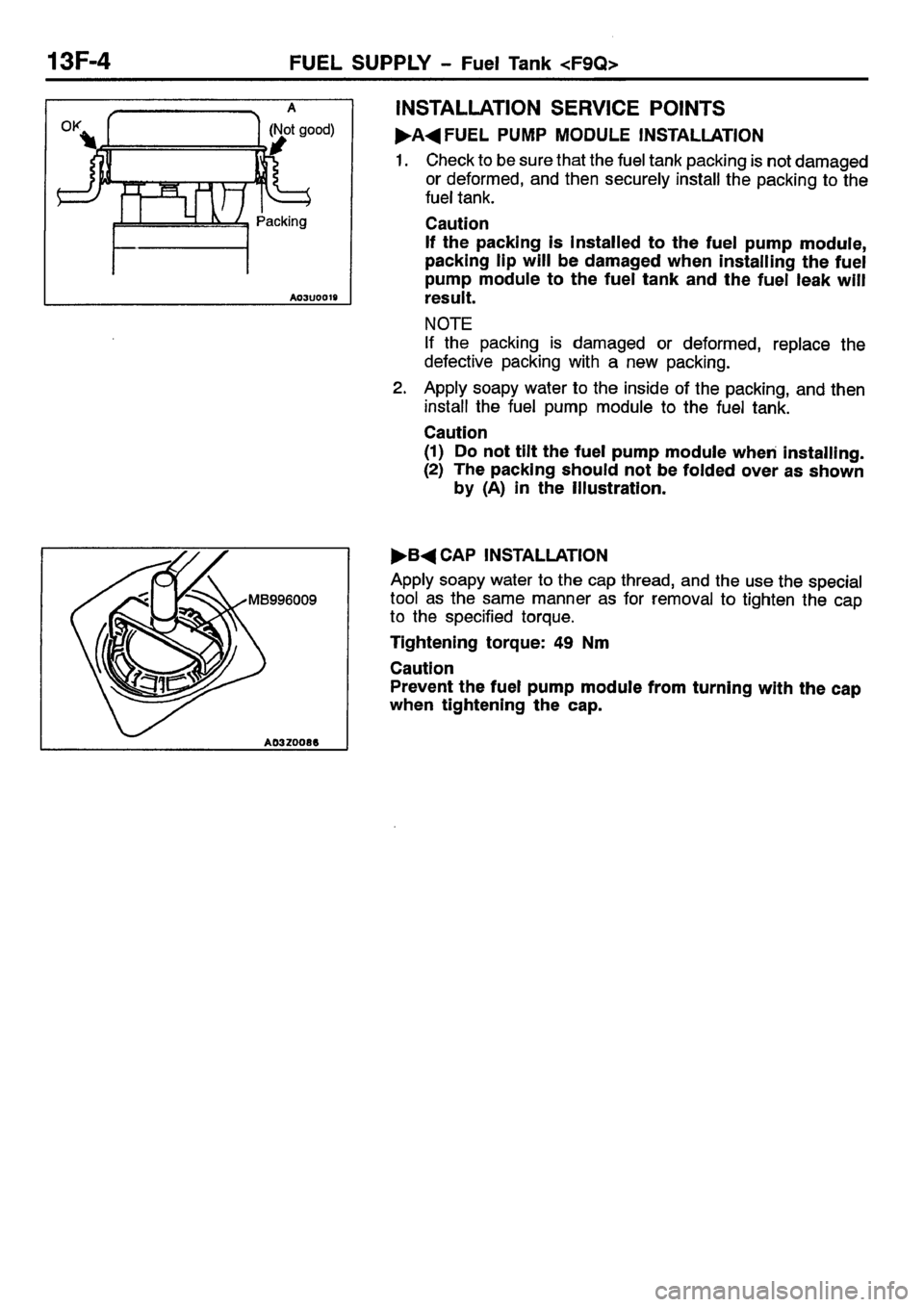 MITSUBISHI CARISMA 2001  Workshop Manual 