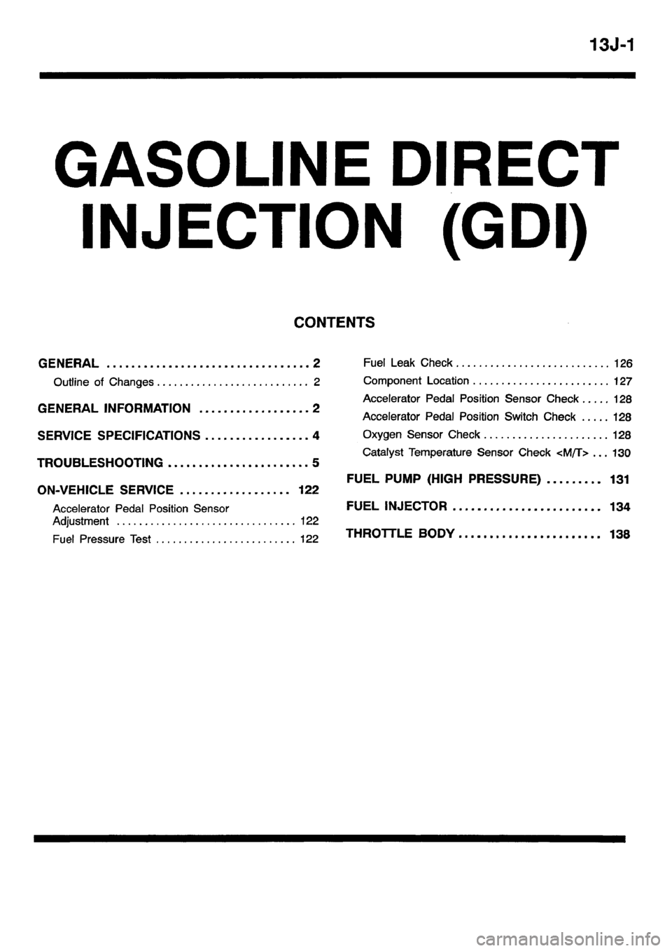 MITSUBISHI CARISMA 2001  Workshop Manual 