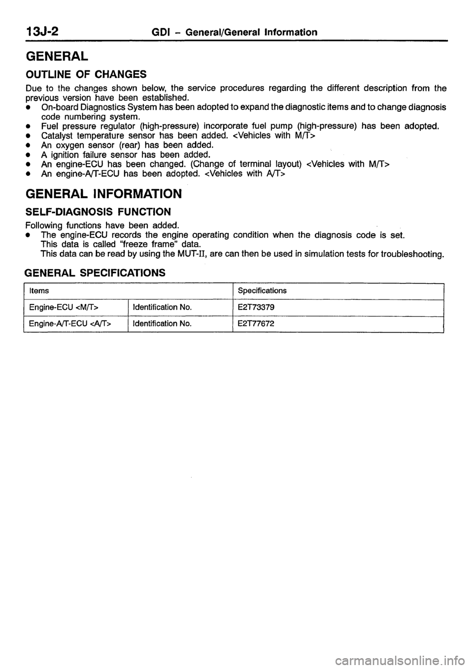 MITSUBISHI CARISMA 2001  Workshop Manual 
