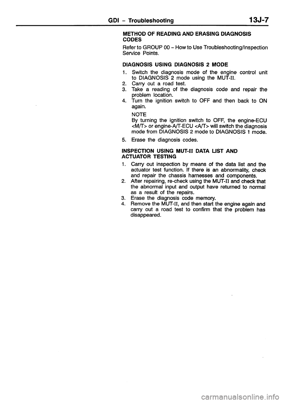 MITSUBISHI CARISMA 2001  Workshop Manual 