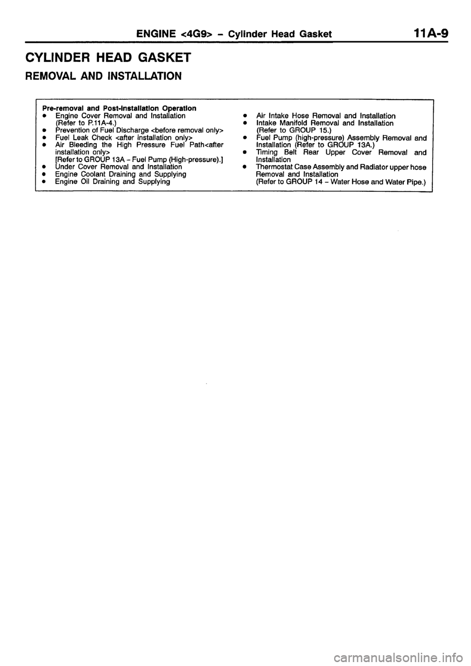 MITSUBISHI CARISMA 2001  Workshop Manual 