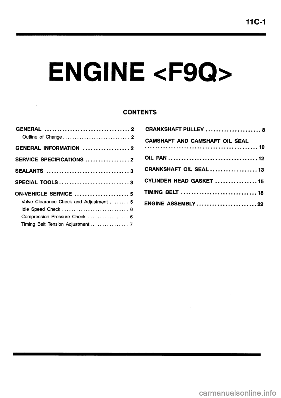 MITSUBISHI CARISMA 2001  Workshop Manual 