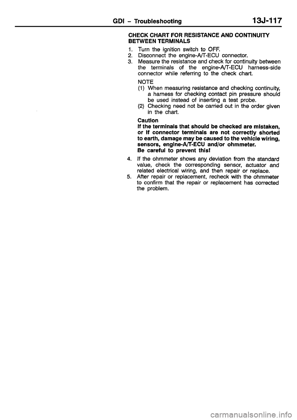 MITSUBISHI CARISMA 2001  Workshop Manual 