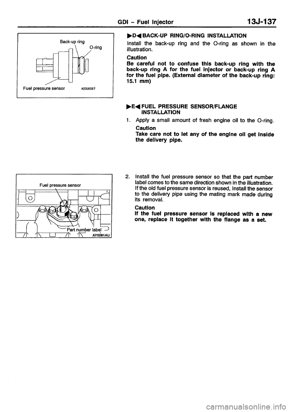 MITSUBISHI CARISMA 2001  Workshop Manual 