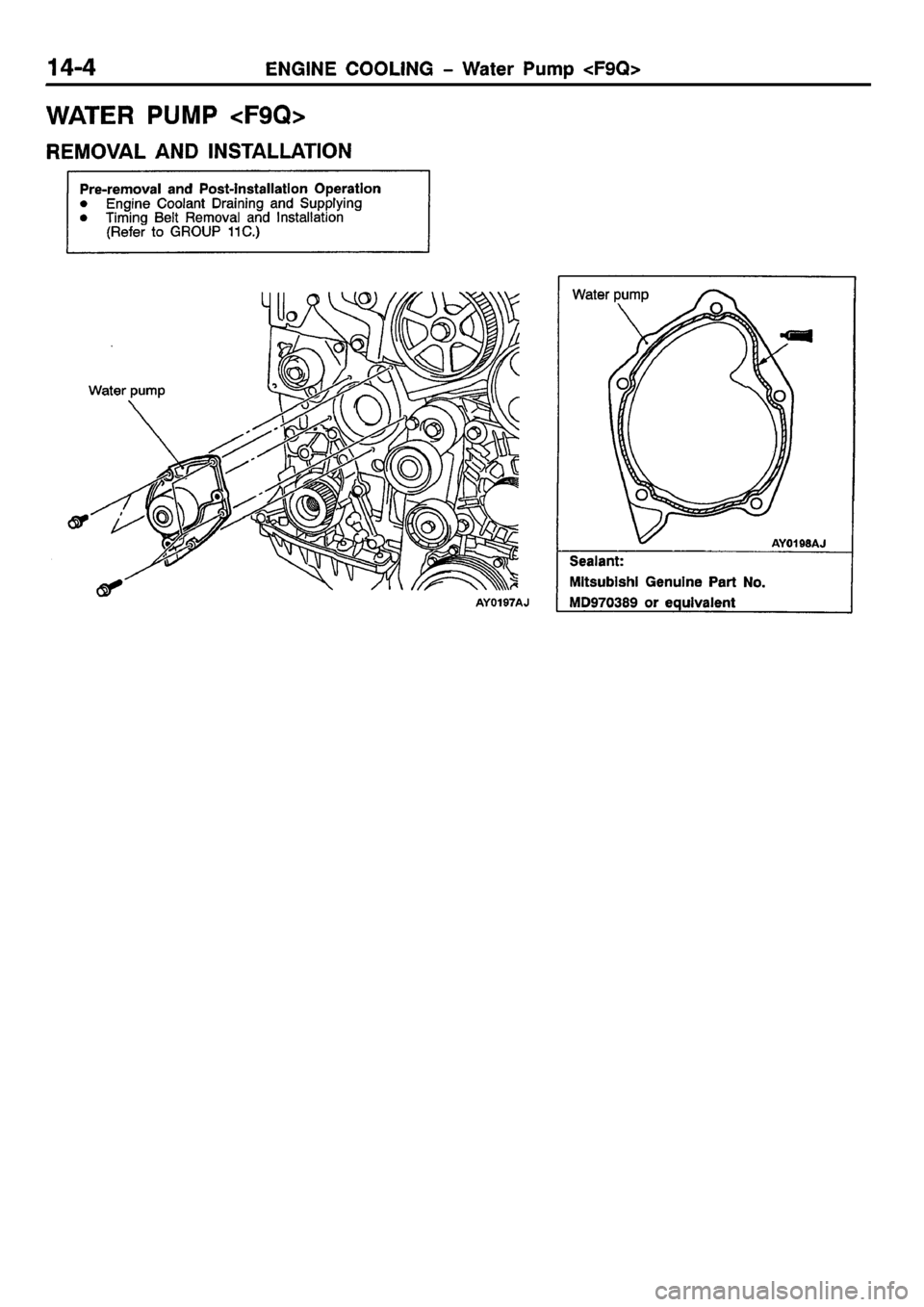 MITSUBISHI CARISMA 2001  Workshop Manual 
