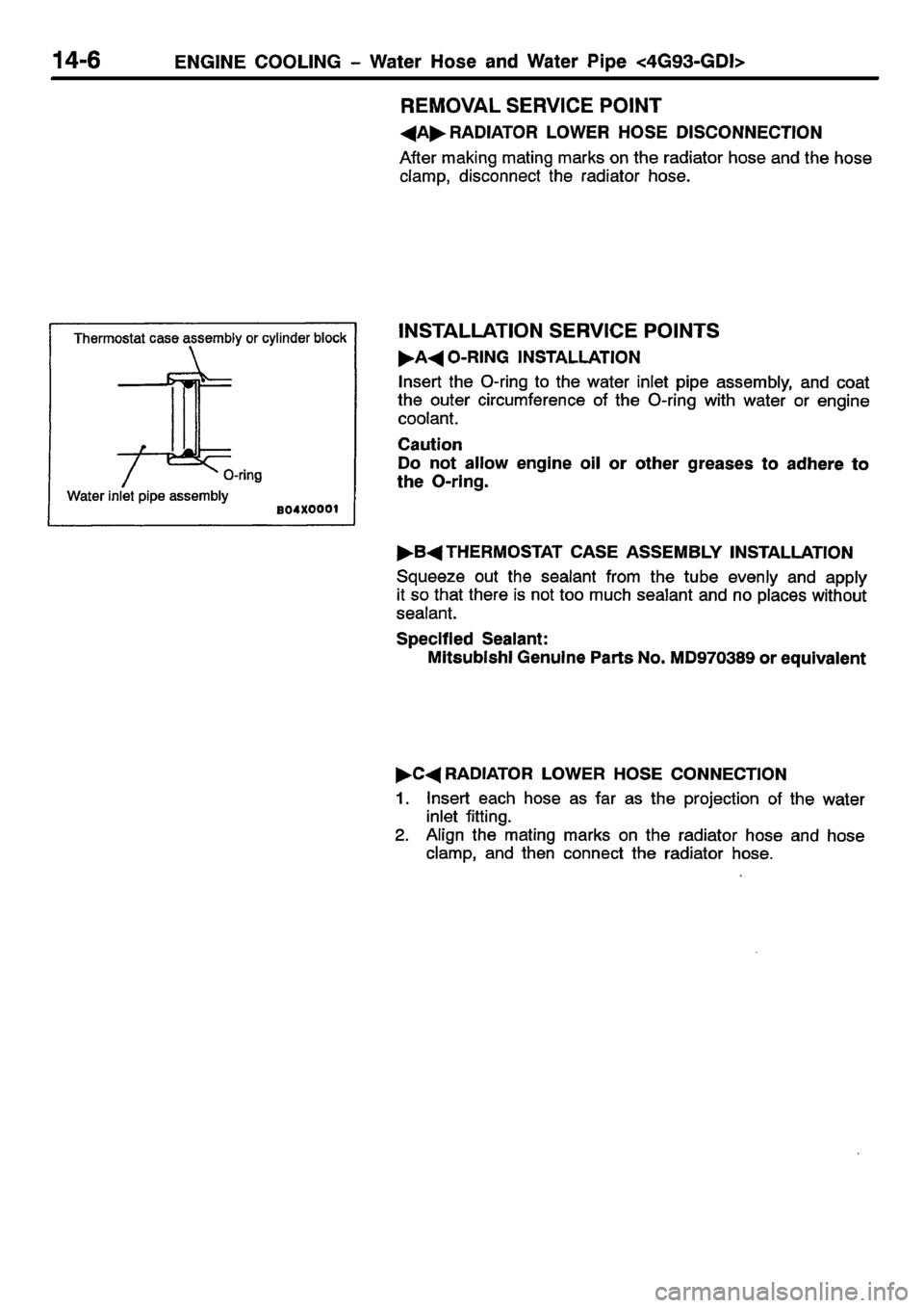 MITSUBISHI CARISMA 2001  Workshop Manual 