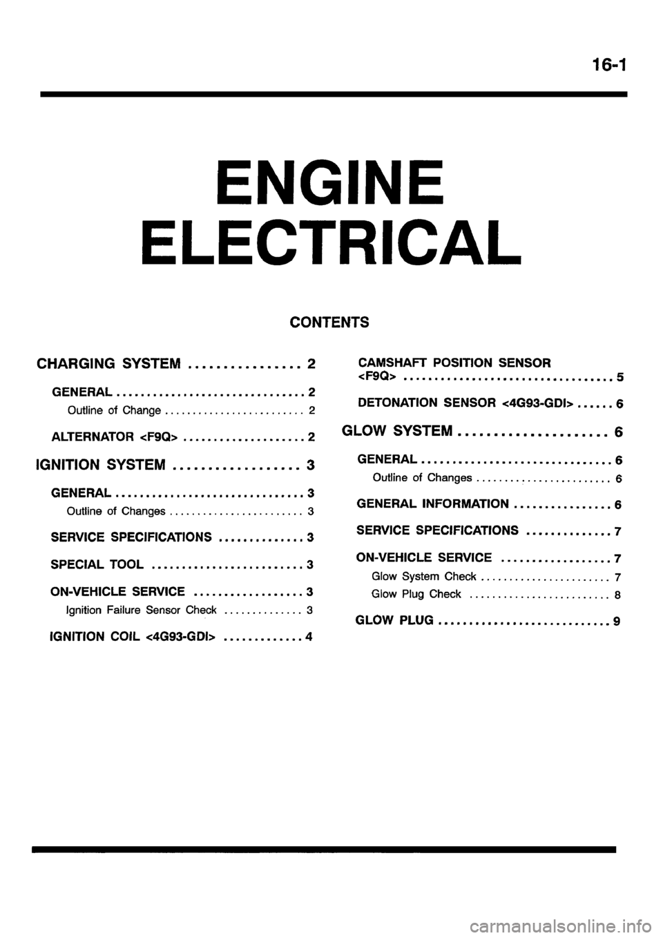 MITSUBISHI CARISMA 2001  Workshop Manual 