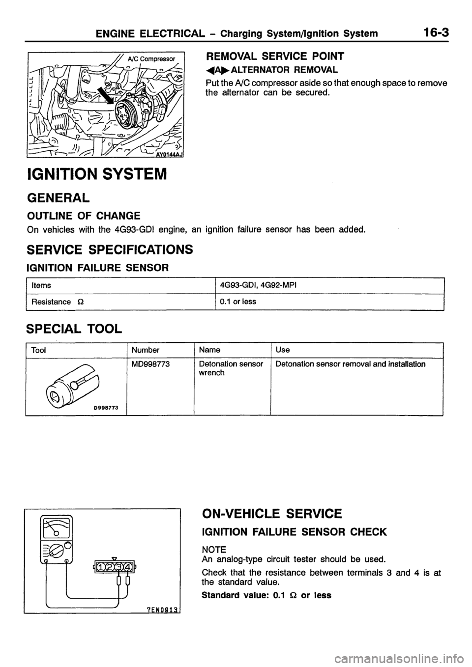 MITSUBISHI CARISMA 2001  Workshop Manual 