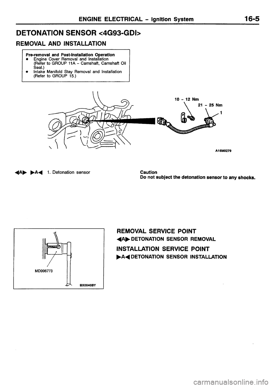 MITSUBISHI CARISMA 2001  Workshop Manual 