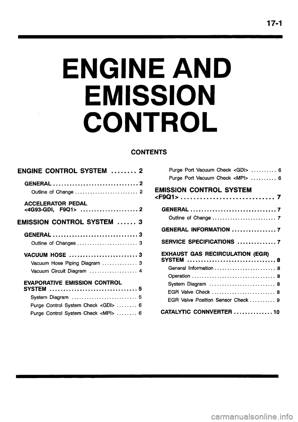MITSUBISHI CARISMA 2001  Workshop Manual 