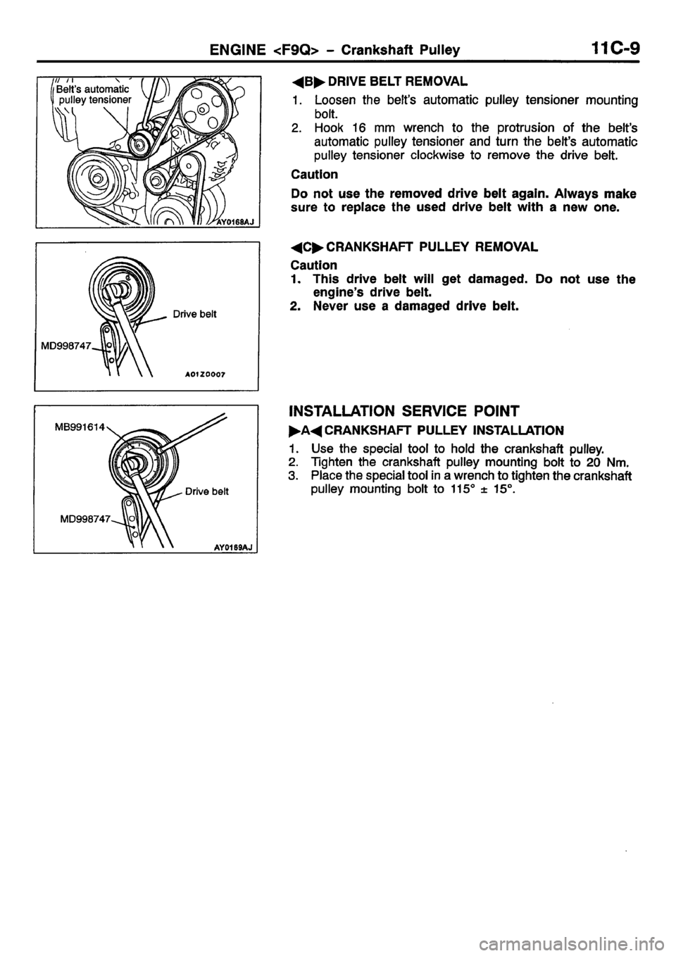 MITSUBISHI CARISMA 2001  Workshop Manual 