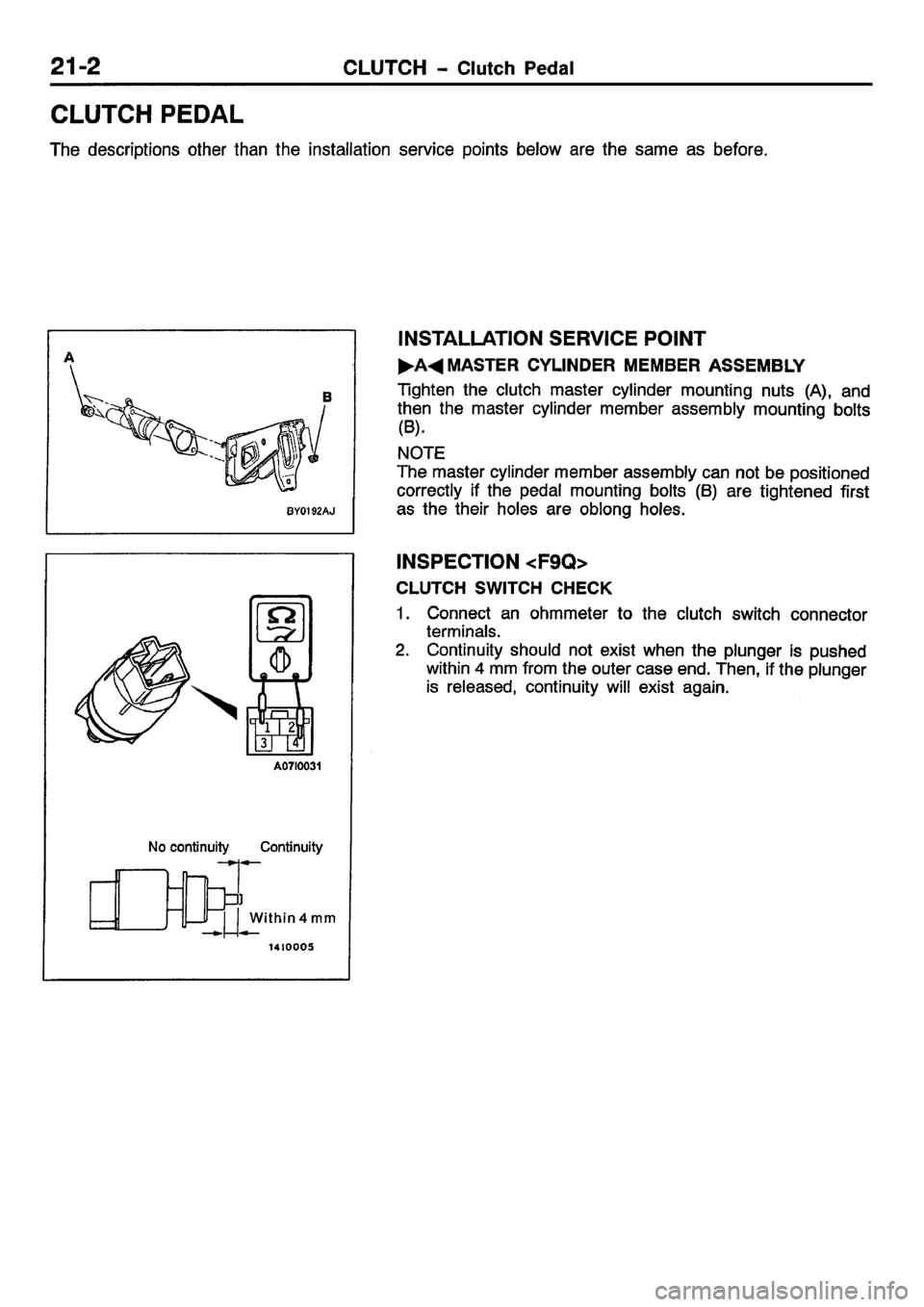 MITSUBISHI CARISMA 2001  Workshop Manual 