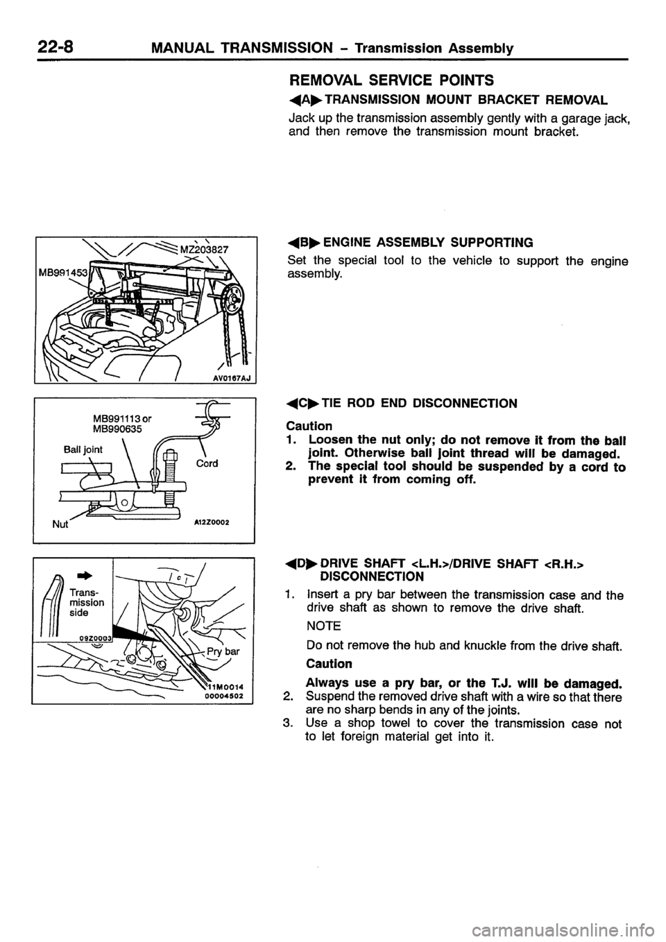 MITSUBISHI CARISMA 2001  Workshop Manual 