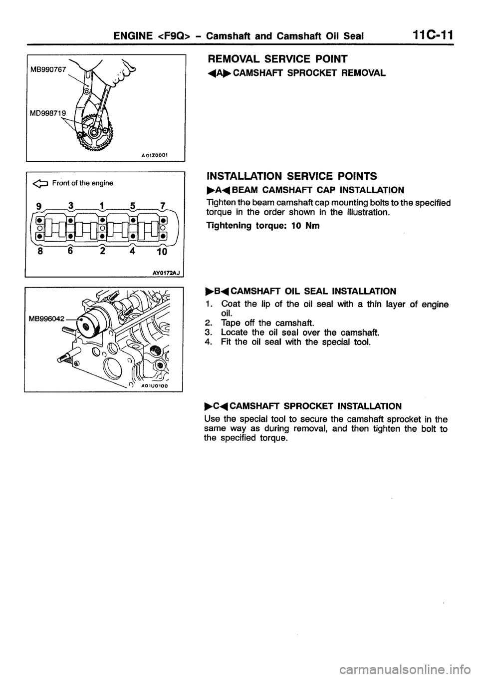 MITSUBISHI CARISMA 2001  Workshop Manual 