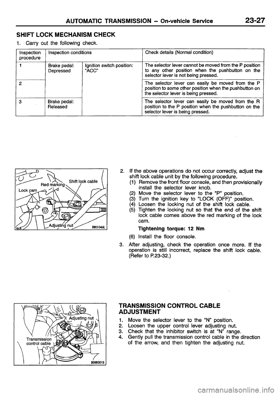 MITSUBISHI CARISMA 2001  Workshop Manual 