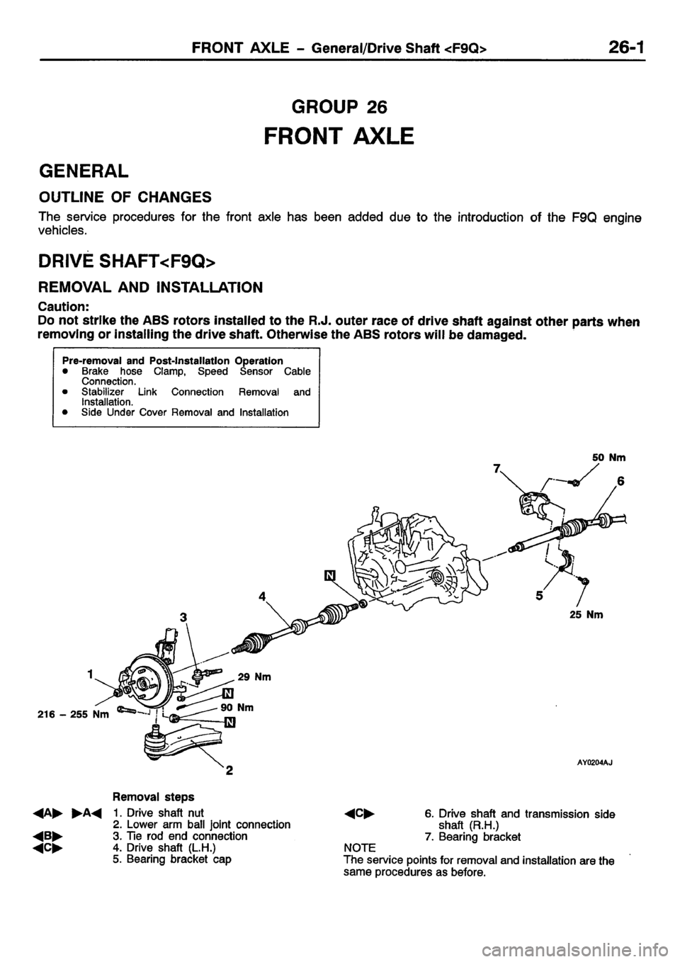 MITSUBISHI CARISMA 2001  Workshop Manual 
