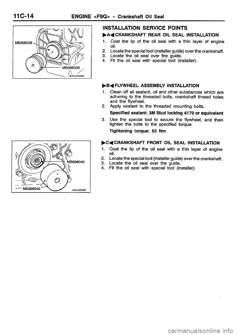 MITSUBISHI CARISMA 2001  Workshop Manual 