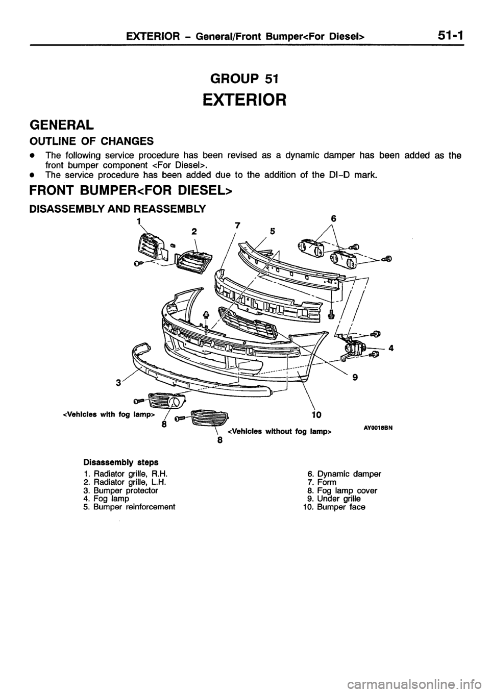MITSUBISHI CARISMA 2001  Workshop Manual 