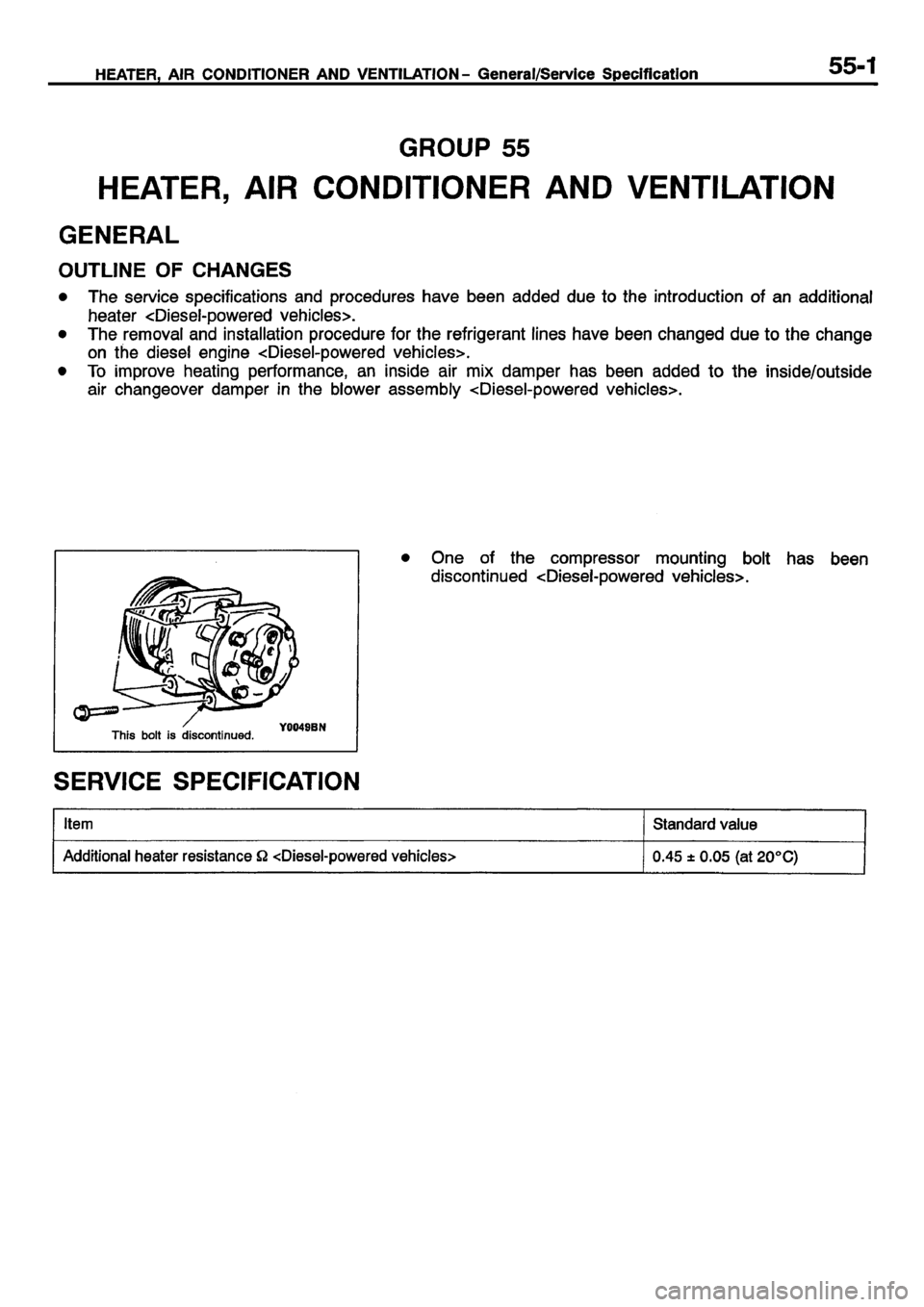 MITSUBISHI CARISMA 2001  Workshop Manual 