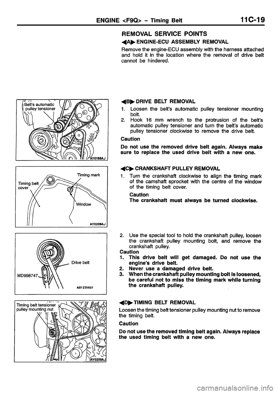 MITSUBISHI CARISMA 2001  Workshop Manual 