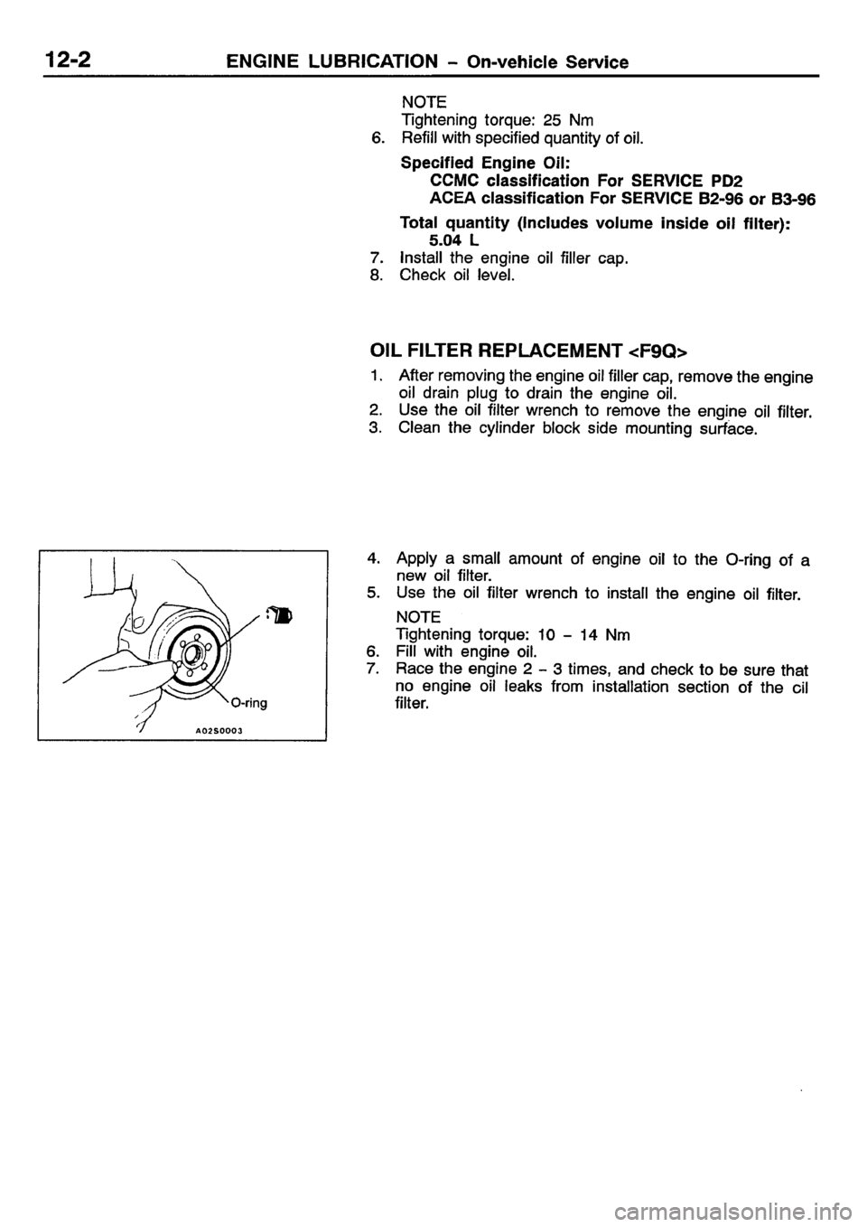 MITSUBISHI CARISMA 2001  Workshop Manual 