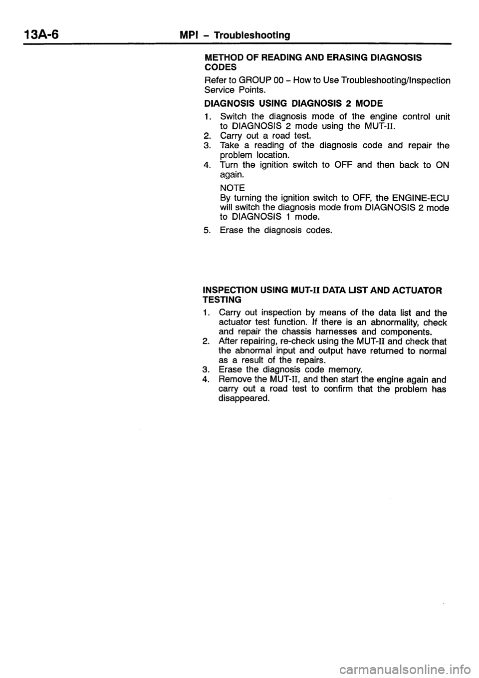 MITSUBISHI CARISMA 2001  Workshop Manual 