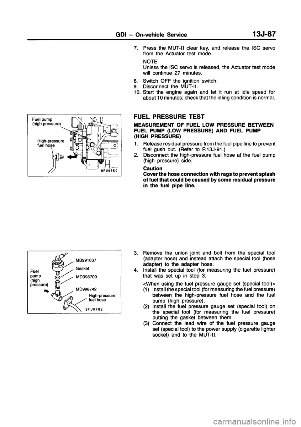 MITSUBISHI CARISMA 1998  Workshop Manual 
