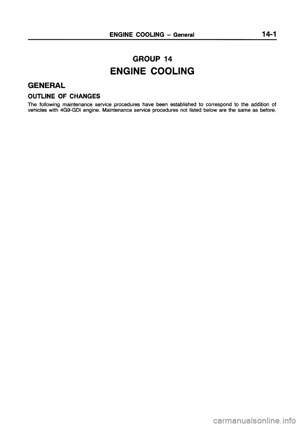 MITSUBISHI CARISMA 1998  Workshop Manual 