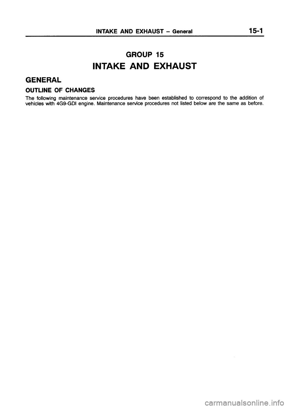 MITSUBISHI CARISMA 1998  Workshop Manual 