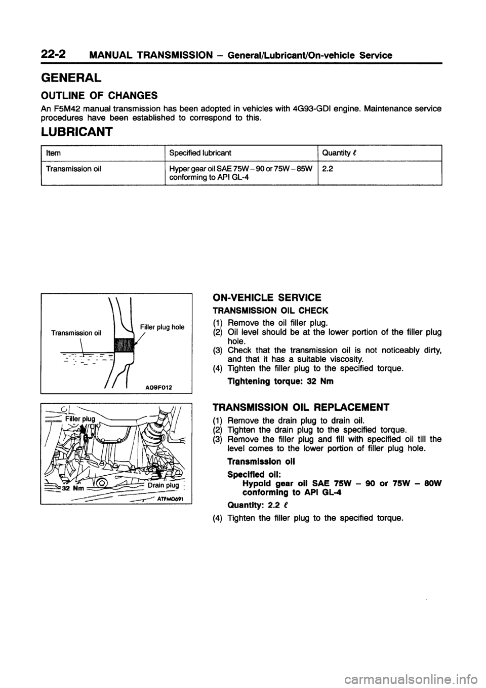 MITSUBISHI CARISMA 1998  Workshop Manual 