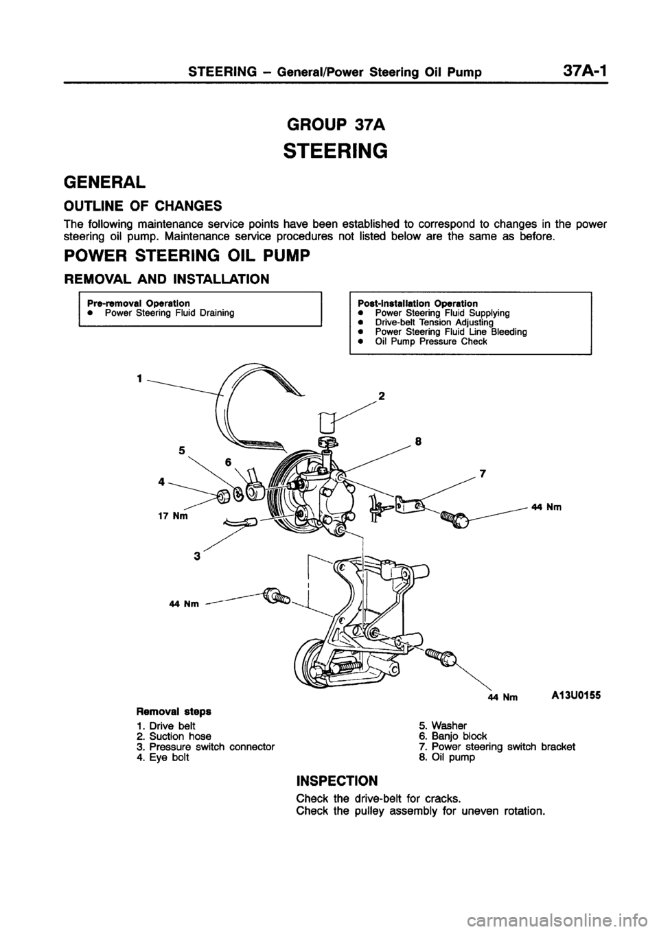 MITSUBISHI CARISMA 1998  Workshop Manual 