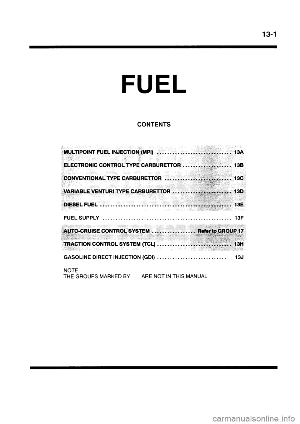 MITSUBISHI CARISMA 1998  Workshop Manual 