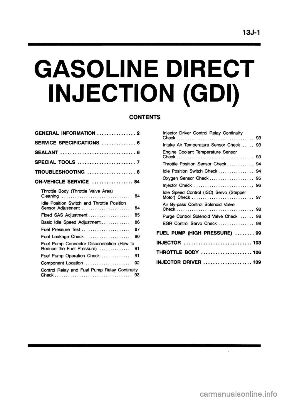 MITSUBISHI CARISMA 1998  Workshop Manual 