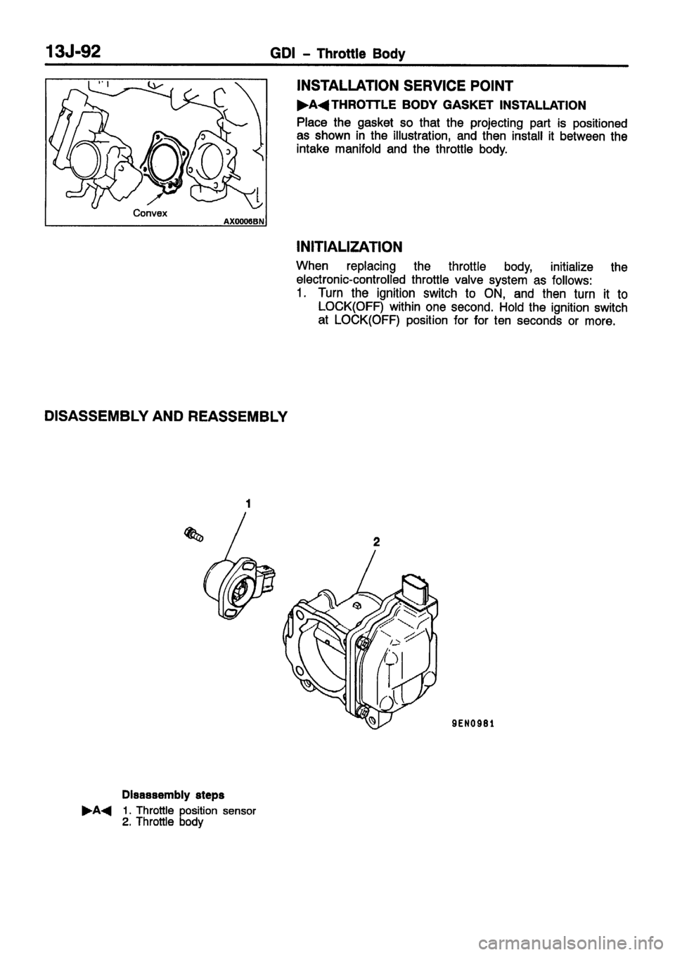 MITSUBISHI CARISMA 1999  Workshop Manual 