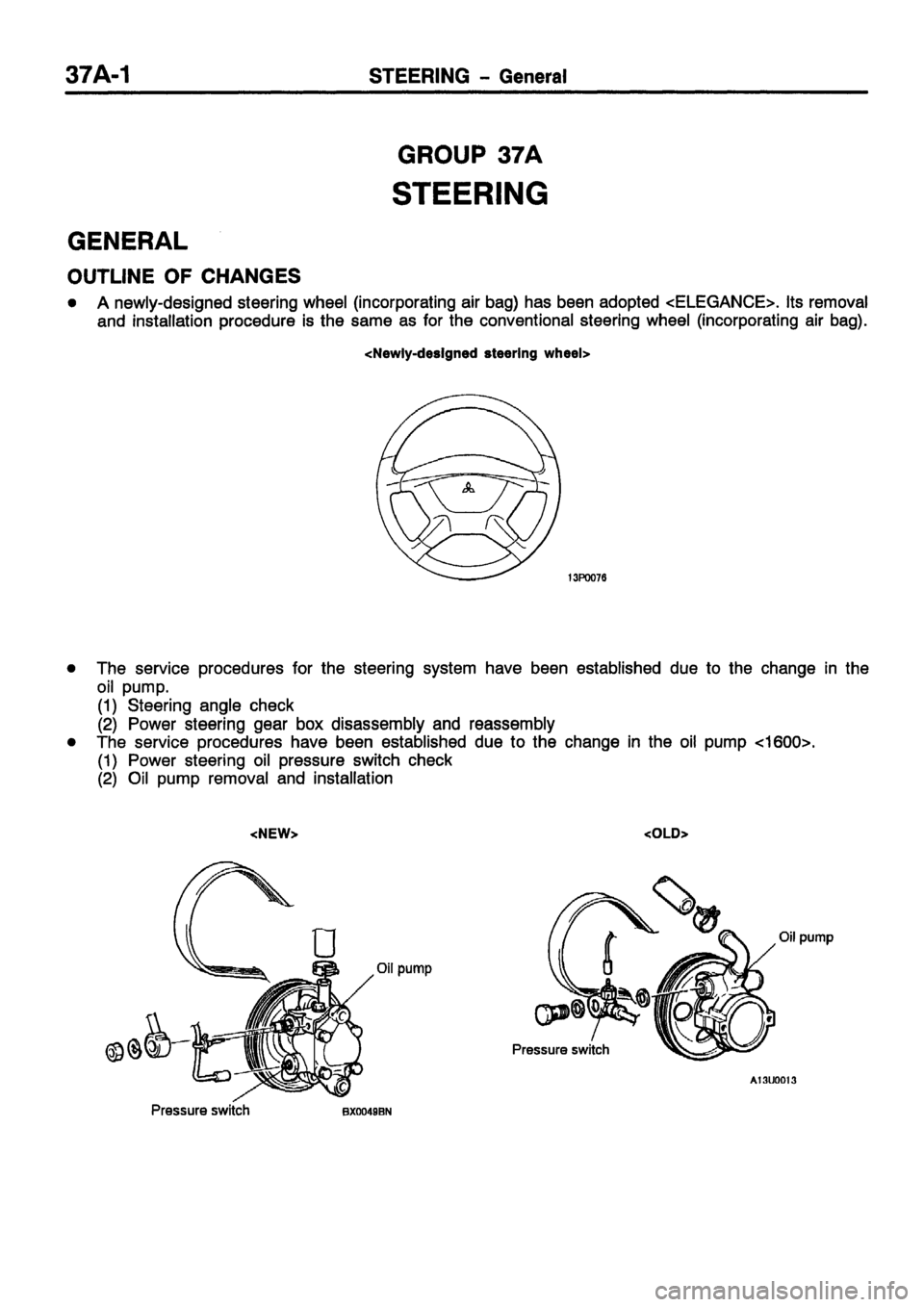MITSUBISHI CARISMA 1999  Workshop Manual 