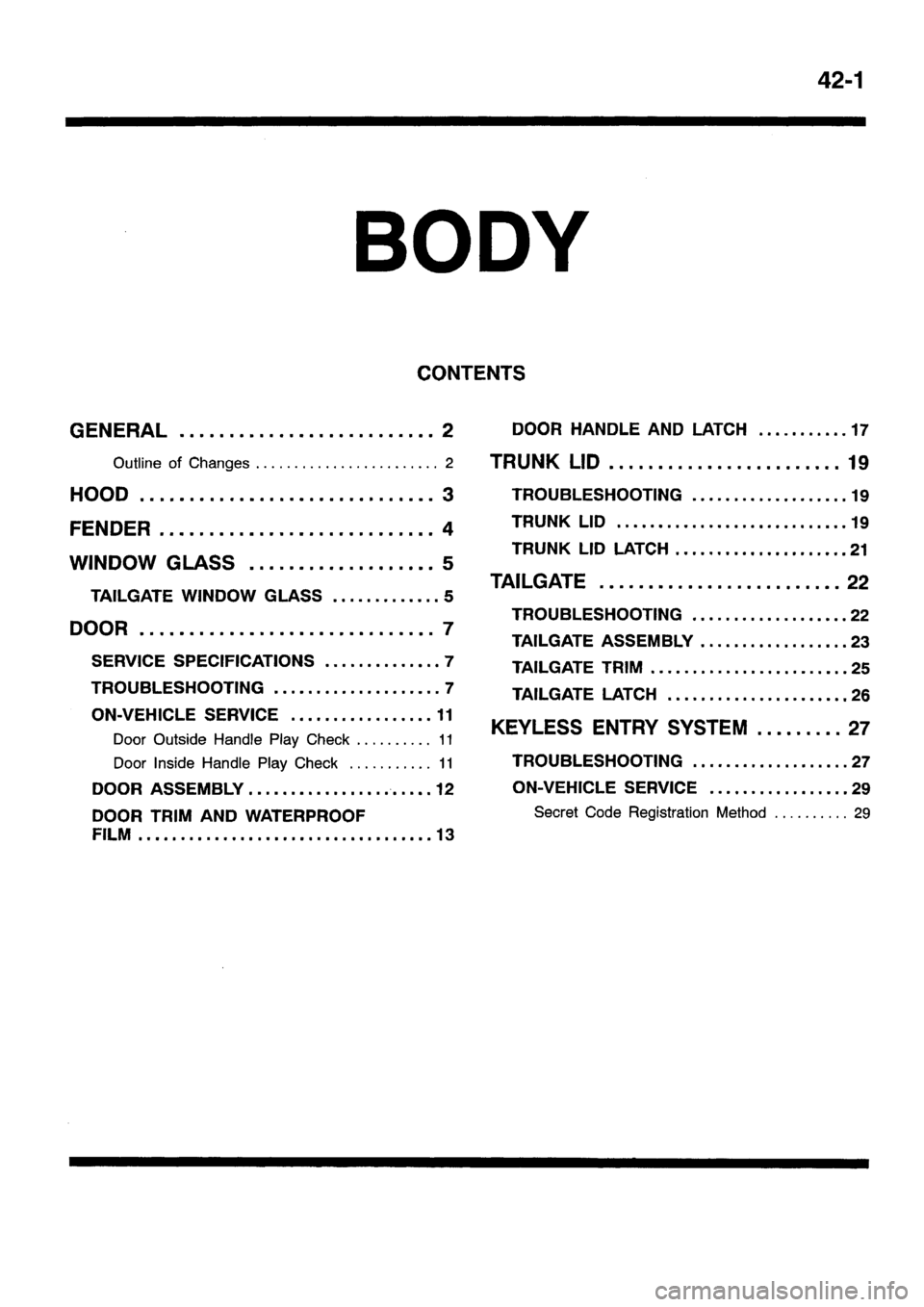 MITSUBISHI CARISMA 1999  Workshop Manual 