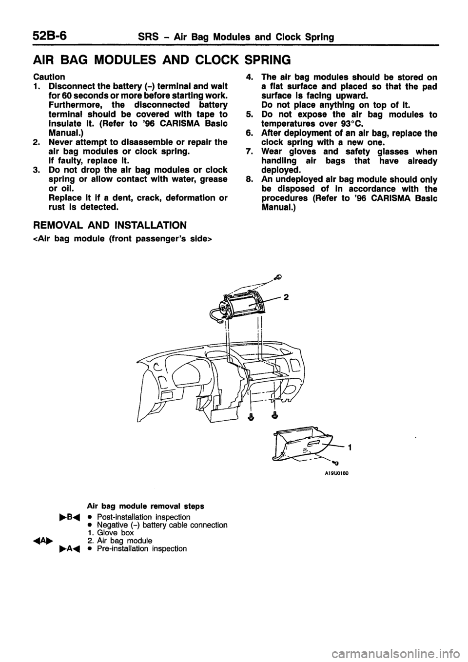 MITSUBISHI CARISMA 1999  Workshop Manual 