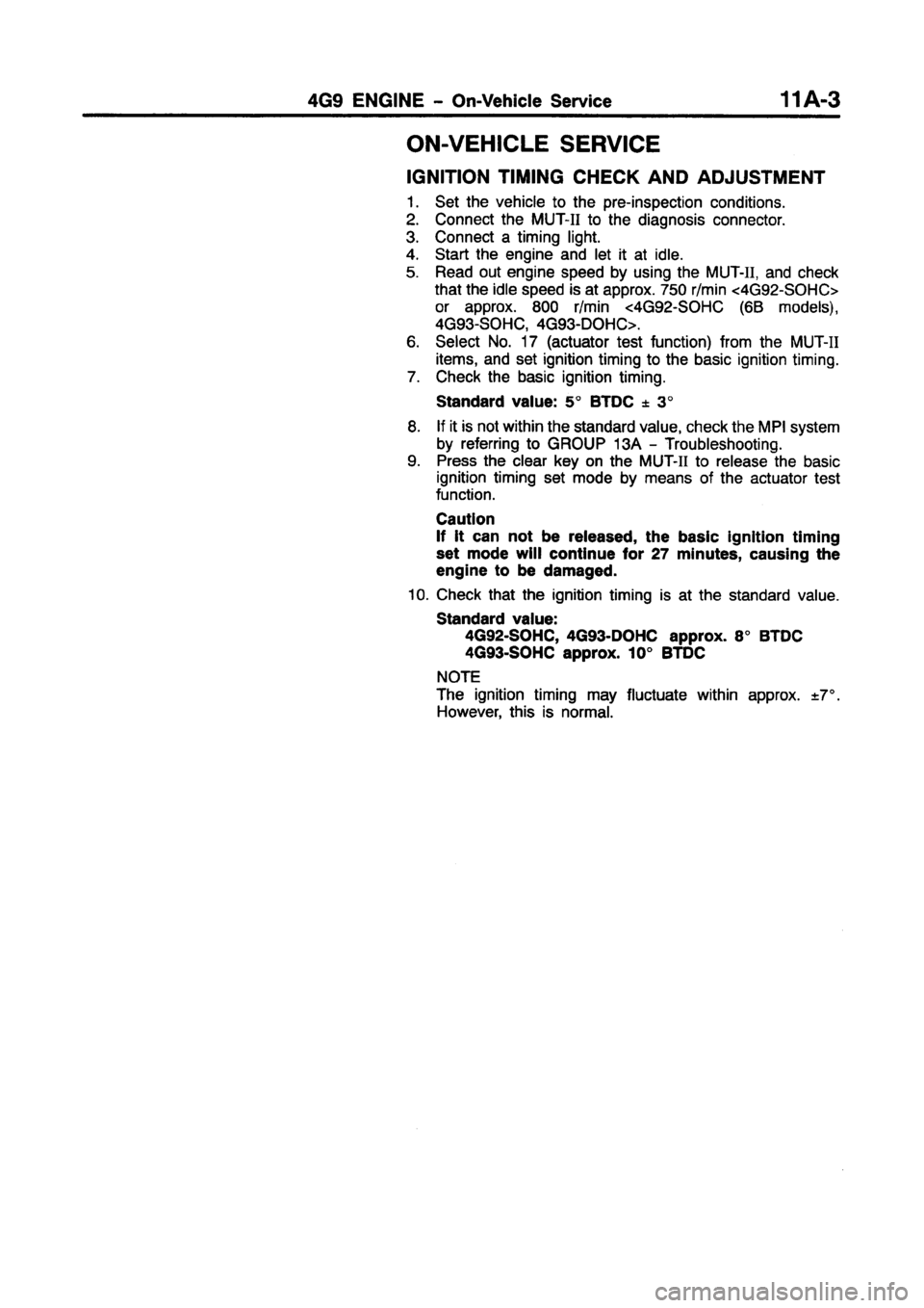 MITSUBISHI CARISMA 1997  Workshop Manual 