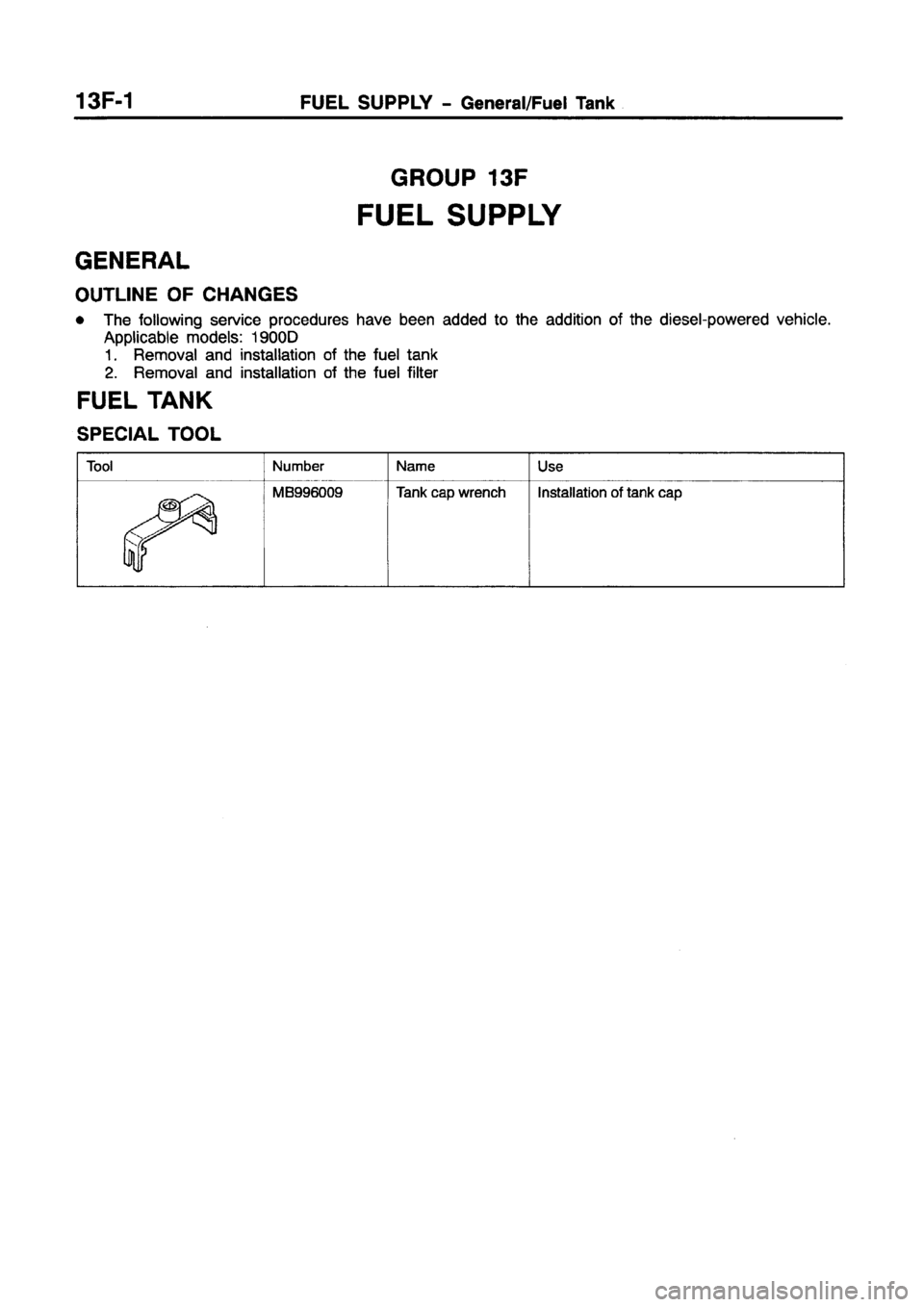 MITSUBISHI CARISMA 1997  Workshop Manual 