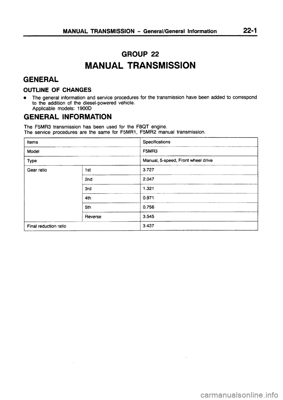 MITSUBISHI CARISMA 1997  Workshop Manual 