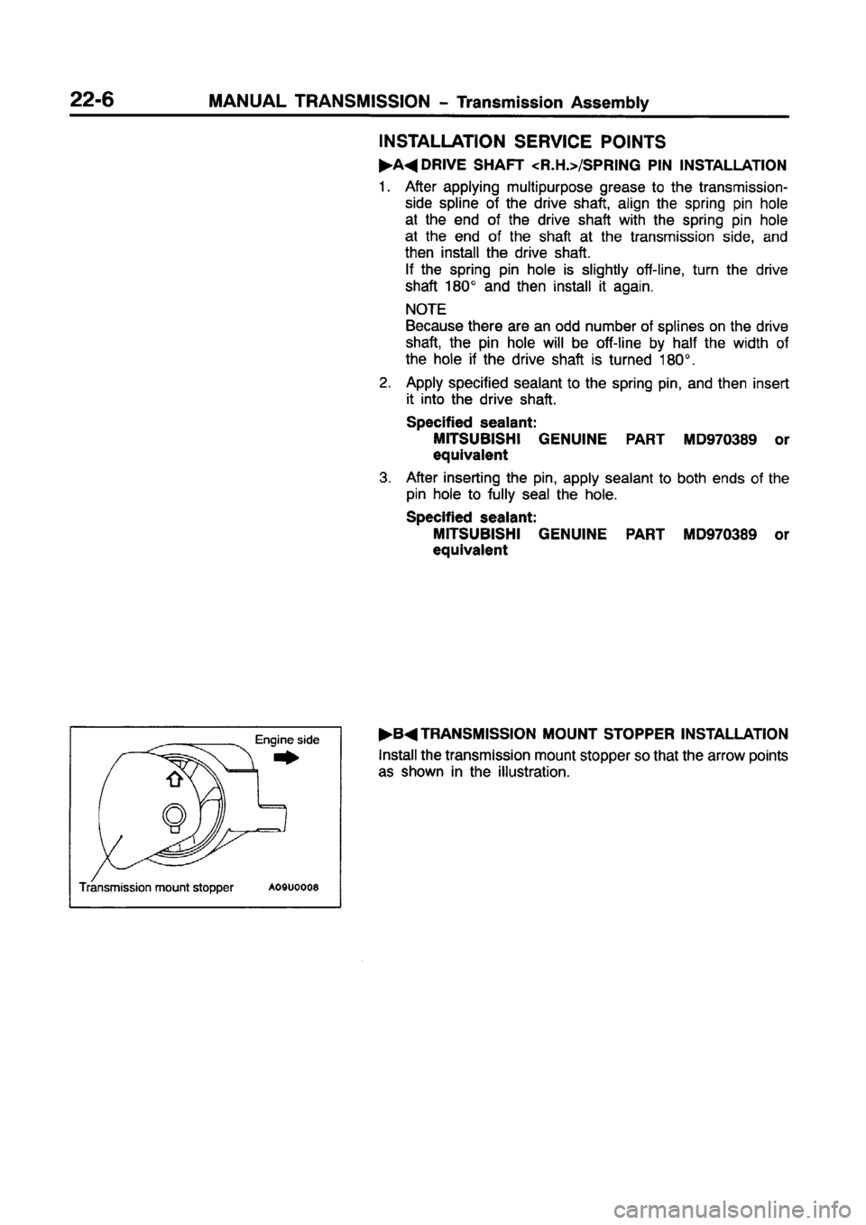 MITSUBISHI CARISMA 1997  Workshop Manual 